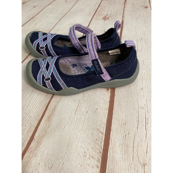 M.A.P. Navy Blue and Purple Velcro Mary Janes - Picture 4 of 8